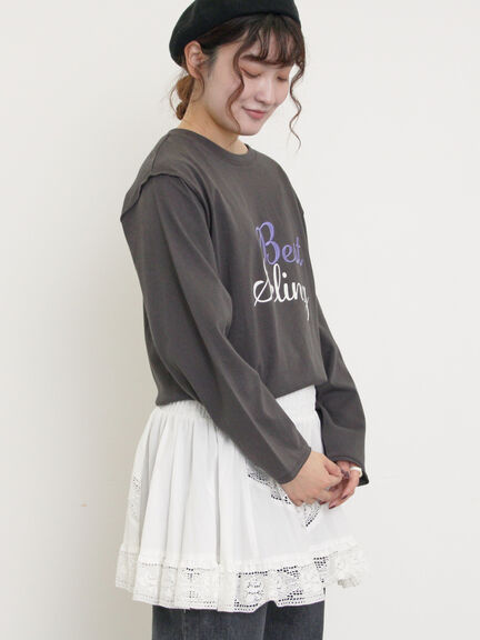 ロゴ刺繍アソートロングTシャツ（オフホワイト/グレー/ブラック/ピンク）｜Samansa Mos2（サマンサ モスモス）通販