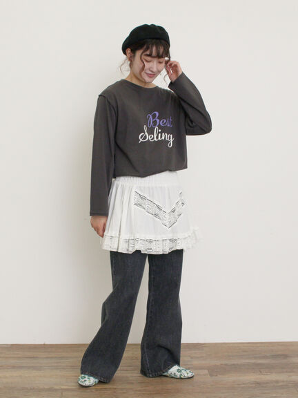 ロゴ刺繍アソートロングTシャツ（オフホワイト/グレー/ブラック/ピンク）｜Samansa Mos2（サマンサ モスモス）通販