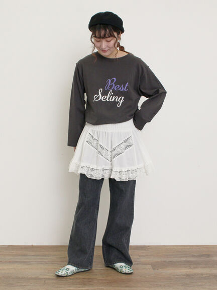 ロゴ刺繍アソートロングTシャツ（オフホワイト/グレー/ブラック/ピンク）｜Samansa Mos2（サマンサ モスモス）通販