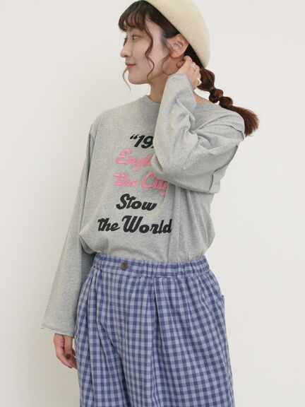 ロゴ刺繍アソートロングTシャツ（オフホワイト/グレー/ブラック/ピンク）｜Samansa Mos2（サマンサ モスモス）通販