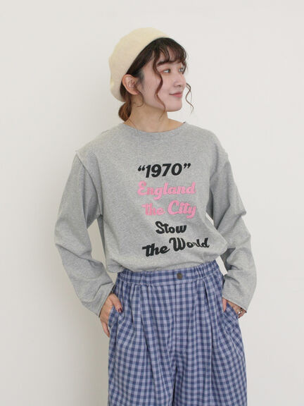 ロゴ刺繍アソートロングTシャツ（オフホワイト/グレー/ブラック/ピンク）｜Samansa Mos2（サマンサ モスモス）通販