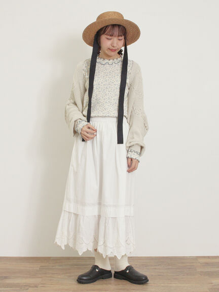 パターンメッシュローズ柄メロウハイネックカットソー（レッド/イエロー/ブルー/ラベンダー）｜Samansa Mos2（サマンサ モスモス）通販