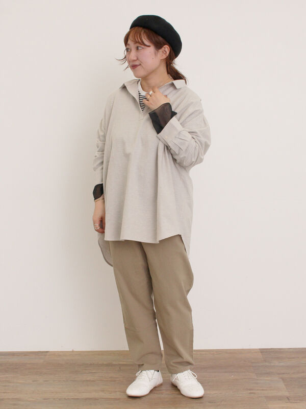 セール】 【M/Lサイズ】柄アソートテーパードパンツ（チャコールグレー