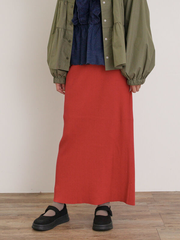 セール】 セルフカットリブナロースカート（グレー/ブラック/レッド