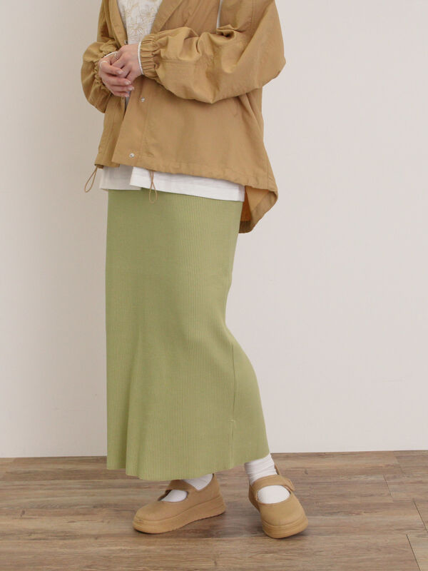 セール】 セルフカットリブナロースカート（グレー/ブラック/レッド