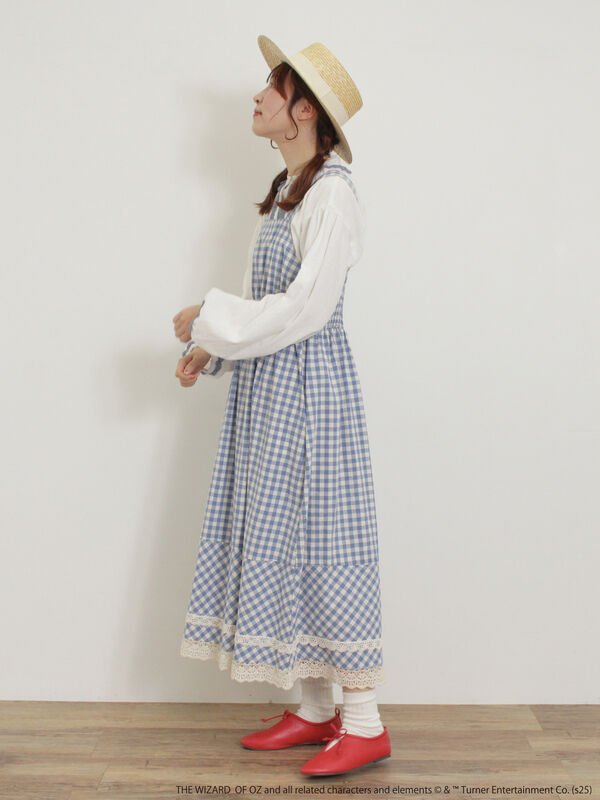 セール】 【オズの魔法使】ギンガムワンピース（ブラック/ブルー