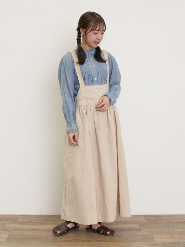 サマンサモスモス【Slow linen】柄アソートフリルブラウス新品ピンク 完売 セール】【Slow linen】柄アソートフリルブラウス（シャツ