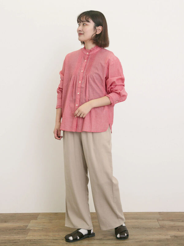 ワンダフルワールド レースとピンタックのブラウス ピンク ワンダフルワールド レースとピンタックのブラウス ピンク 大人可愛い