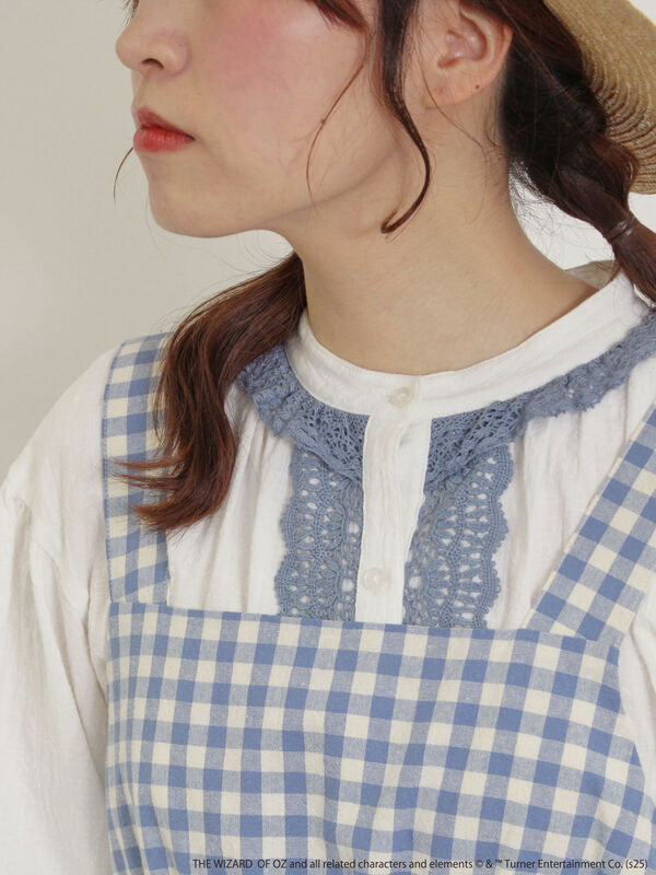 セール】 【オズの魔法使】配色レースブラウス（オフホワイト