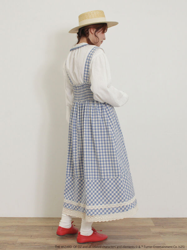 ぽろん★新品★サマンサモスモス★前立てレースブラウス＊オズの魔法使コラボ セール】 【オズの魔法使】配色レースブラウス（オフホワイト/キナリ