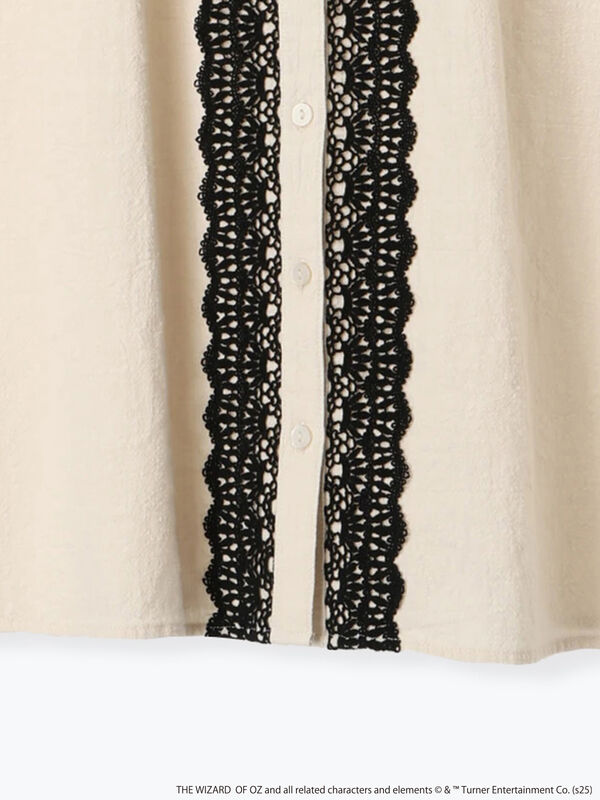 セール】 【オズの魔法使】配色レースブラウス（オフホワイト/キナリ