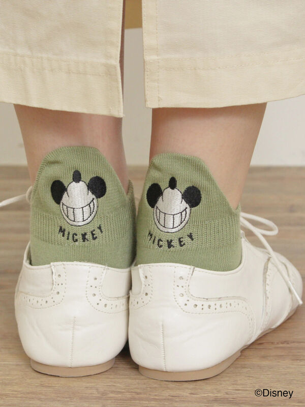 【Disney】ミッキー&フレンズ/バック刺繍ソックス（ブラック/ミント/キナリ）｜Samansa Mos2（サマンサ モスモス）通販