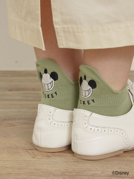 【Disney】ミッキー&フレンズ/バック刺繍ソックス（ブラック/ミント/キナリ）｜Samansa Mos2（サマンサ モスモス）通販