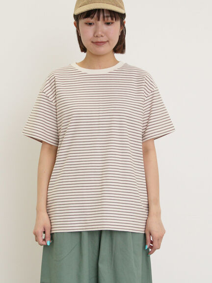 カス残しマルチボーダーTシャツ（ピンク/ブラウン/イエロー/グリーン）｜Samansa Mos2（サマンサ モスモス）通販