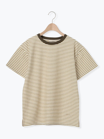 カス残しマルチボーダーTシャツ（ピンク/ブラウン/イエロー/グリーン）｜Samansa Mos2（サマンサ モスモス）通販
