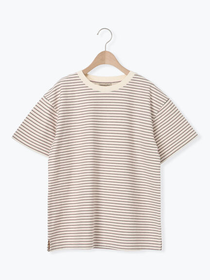 カス残しマルチボーダーTシャツ（ピンク/ブラウン/イエロー/グリーン）｜Samansa Mos2（サマンサ モスモス）通販
