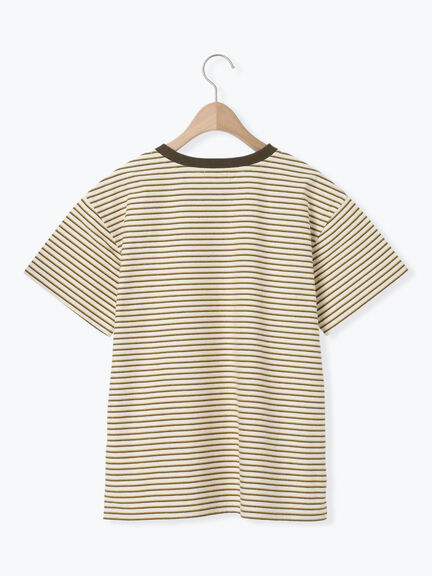 カス残しマルチボーダーTシャツ（ピンク/ブラウン/イエロー/グリーン）｜Samansa Mos2（サマンサ モスモス）通販