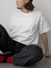 【USAコットン】Tシャツ（オフホワイト/ブラック/ピンク/ダークブラウン/グリーン/サックスブルー）｜Samansa Mos2（サマンサ モスモス）通販