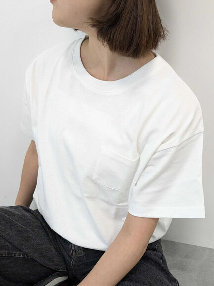 【USAコットン】Tシャツ（オフホワイト/ブラック/ピンク/ダークブラウン/グリーン/サックスブルー）｜Samansa Mos2（サマンサ モスモス）通販