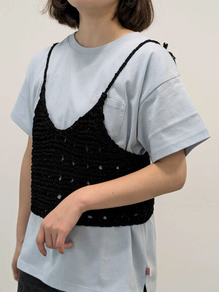 【USAコットン】Tシャツ（オフホワイト/ブラック/ピンク/ダークブラウン/グリーン/サックスブルー）｜Samansa Mos2（サマンサ モスモス）通販
