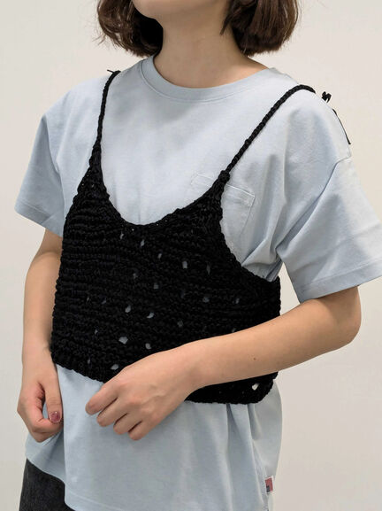 【USAコットン】Tシャツ（オフホワイト/ブラック/ピンク/ダークブラウン/グリーン/サックスブルー）｜Samansa Mos2（サマンサ モスモス）通販