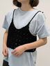 【USAコットン】Tシャツ（オフホワイト/ブラック/ピンク/ダークブラウン/グリーン/サックスブルー）｜Samansa Mos2（サマンサ モスモス）通販