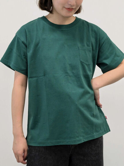 【USAコットン】Tシャツ（オフホワイト/ブラック/ピンク/ダークブラウン/グリーン/サックスブルー）｜Samansa Mos2（サマンサ モスモス）通販