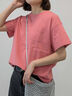 【USAコットン】Tシャツ（オフホワイト/ブラック/ピンク/ダークブラウン/グリーン/サックスブルー）｜Samansa Mos2（サマンサ モスモス）通販