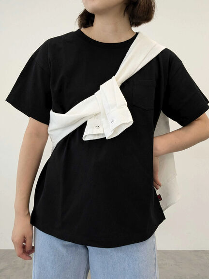 【USAコットン】Tシャツ（オフホワイト/ブラック/ピンク/ダークブラウン/グリーン/サックスブルー）｜Samansa Mos2（サマンサ モスモス）通販