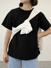 【USAコットン】Tシャツ（オフホワイト/ブラック/ピンク/ダークブラウン/グリーン/サックスブルー）｜Samansa Mos2（サマンサ モスモス）通販