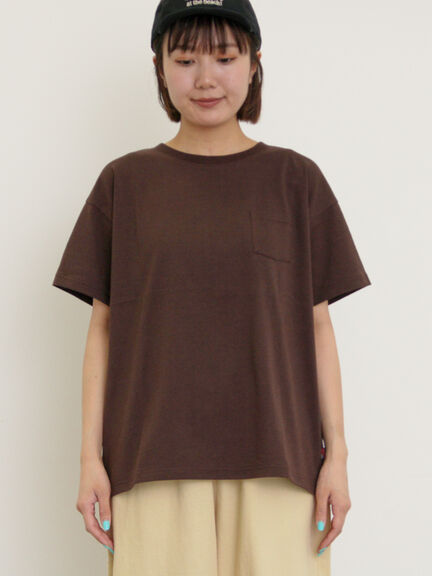 【USAコットン】Tシャツ（オフホワイト/ブラック/ピンク/ダークブラウン/グリーン/サックスブルー）｜Samansa Mos2（サマンサ モスモス）通販