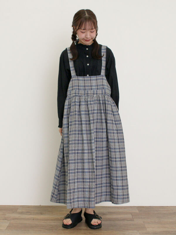 セール】 【Cross×Linen】ジャンスカ（ブラック/レッド/ベージュ