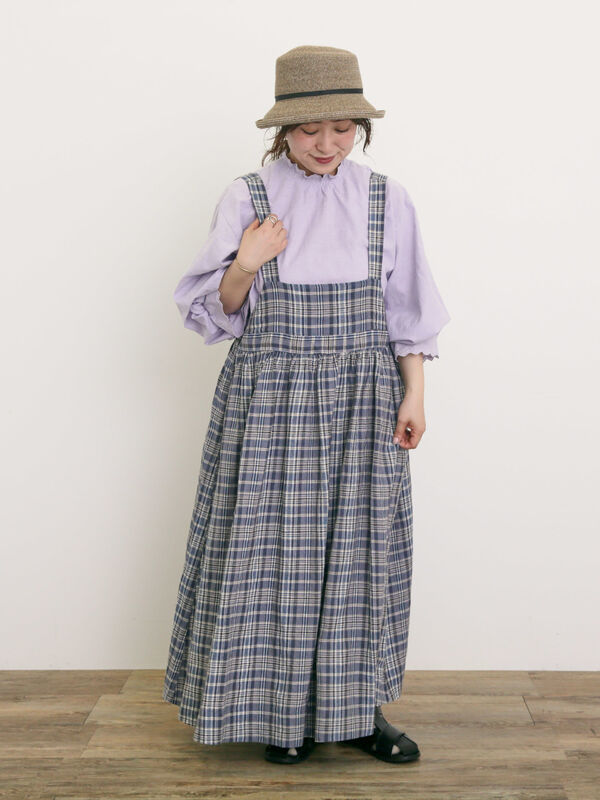 cross linen ジャンスカレッド 期間限定】 【Cross×Linen】ジャンスカ（ブラック/レッド