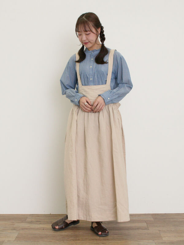 【公式】アクセサリーの激安通販 Cross×Linen】ジャンスカ（ブラック/レッド/ベージュ/グリーン スカート