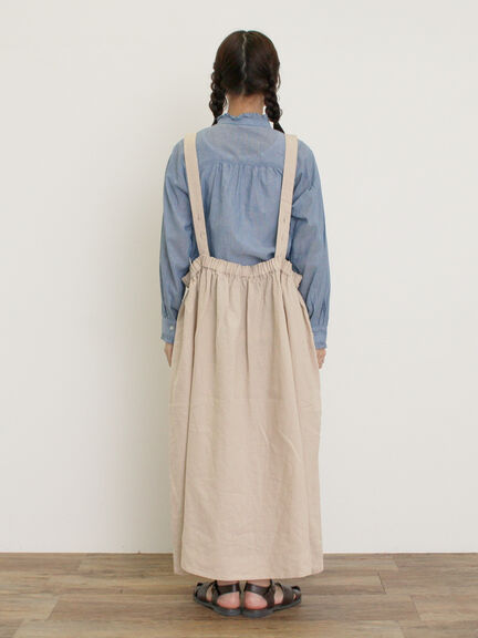 【Cross×Linen】ジャンスカ（ブラック/レッド/ベージュ/グリーン/ネイビー）｜Samansa Mos2（サマンサ モスモス）通販