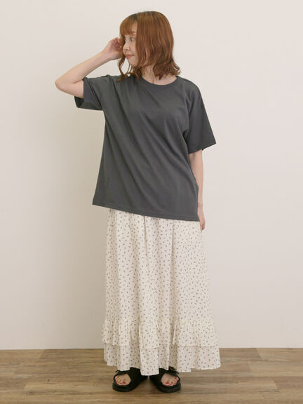 【USAコットン】Tシャツ（オフホワイト/チャコールグレー/レッド/ベージュ/グリーン/パープル）｜Samansa Mos2（サマンサ モスモス）通販