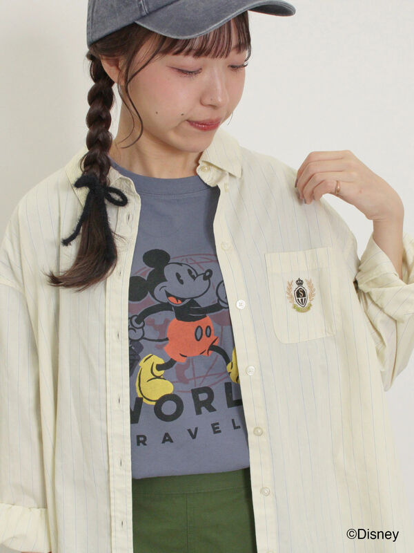 【Disney】ミッキー&フレンズ/パッチワークTシャツ（ベージュ/ミント/ブルー）｜Samansa Mos2（サマンサ モスモス）通販