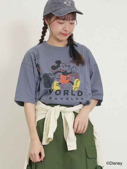 【Disney】ミッキー&フレンズ/パッチワークTシャツ（ベージュ/ミント/ブルー）｜Samansa Mos2（サマンサ モスモス）通販