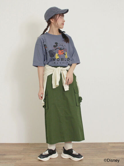 【Disney】ミッキー&フレンズ/パッチワークTシャツ（ベージュ/ミント/ブルー）｜Samansa Mos2（サマンサ モスモス）通販