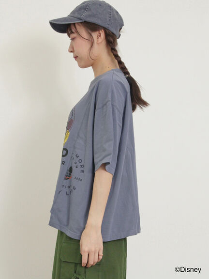 【Disney】ミッキー&フレンズ/パッチワークTシャツ（ベージュ/ミント/ブルー）｜Samansa Mos2（サマンサ モスモス）通販