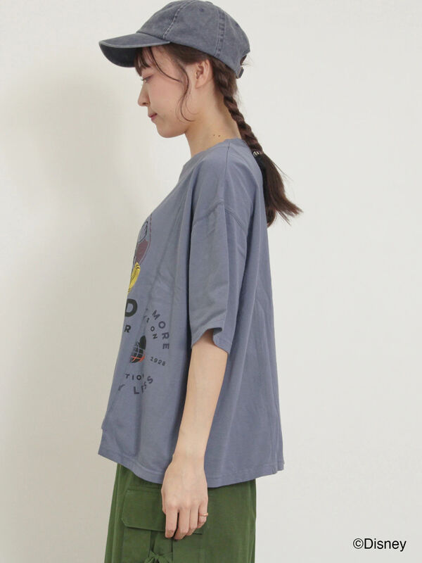 Disney】ミッキー&フレンズ/パッチワークTシャツ（ベージュ