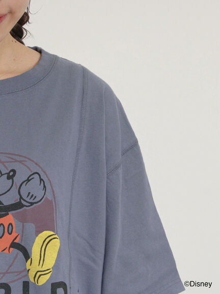 【Disney】ミッキー&フレンズ/パッチワークTシャツ（ベージュ/ミント/ブルー）｜Samansa Mos2（サマンサ モスモス）通販