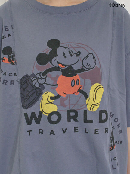 【Disney】ミッキー&フレンズ/パッチワークTシャツ（ベージュ/ミント/ブルー）｜Samansa Mos2（サマンサ モスモス）通販