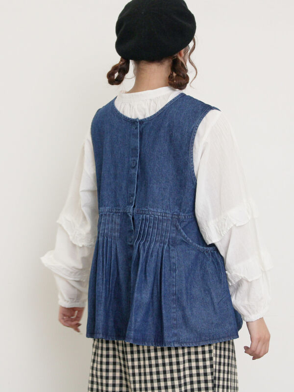 セール】 デニム・ツイル前後2WAYベスト（サックスブルー/ブルー