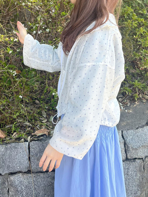 セール】 柄アソートシアーブルゾン（オフホワイト/ブラック/ブルー