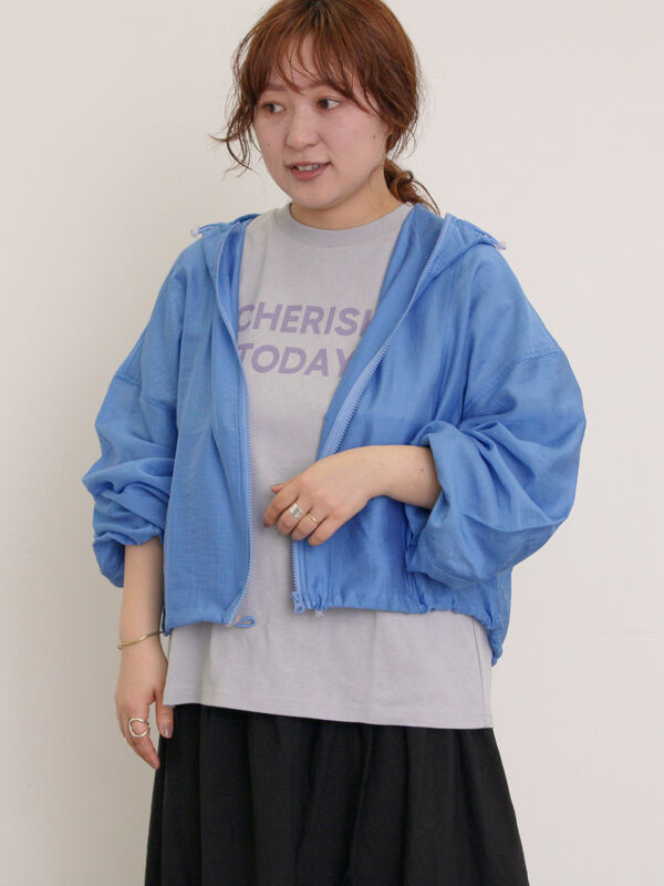 セール】 柄アソートシアーブルゾン（オフホワイト/ブラック/ブルー