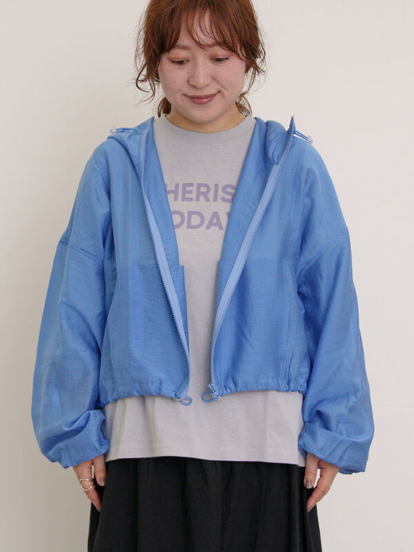 セール】 柄アソートシアーブルゾン（オフホワイト/ブラック/ブルー