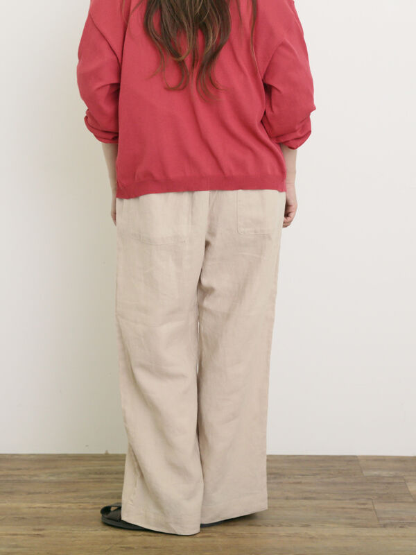 セール】 【Cross×Linen】サス付パンツ（ブラック/ベージュ/グリーン