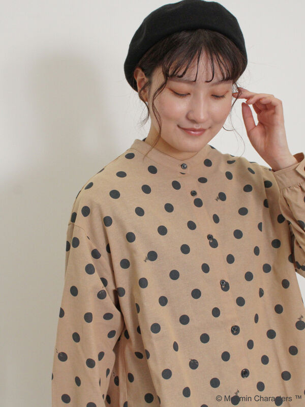 【MOOMIN×Samansa Mos2】リトルミイドット柄シャツ（ベージュ）｜Samansa Mos2（サマンサ モスモス）通販