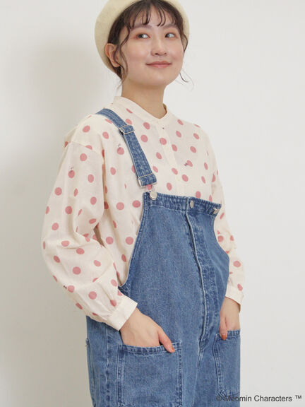 【MOOMIN×Samansa Mos2】リトルミイドット柄シャツ（ブラック/ピンク/ベージュ）｜Samansa Mos2（サマンサ モスモス）通販